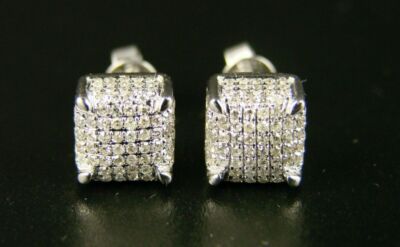 1ct Lab-Created Moissanite Ice Cube Cluster Hip Stud Earrings White Gold Plated