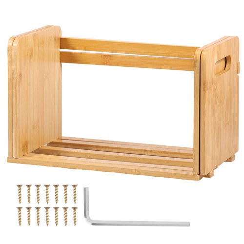 Bamboo Desktop Bookshelf Expandable Desktop Organizer with Carry Handles amXUc - Picture 8 of 11
