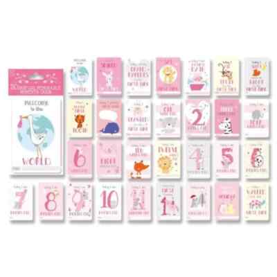 Baby Mädchen oder Junge Meilensteinkarten Babyparty Geschenk Neu Baby Geschenk 30 Stück