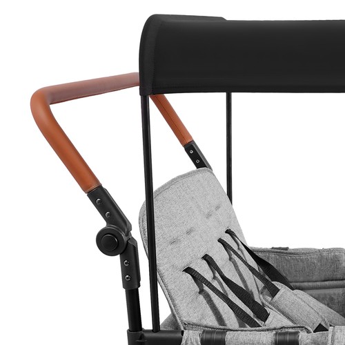 Folding Baby Stroller Wagon Cart For 4 Kids, Face To Face High Seat With Canopy - Bild 21 von 24