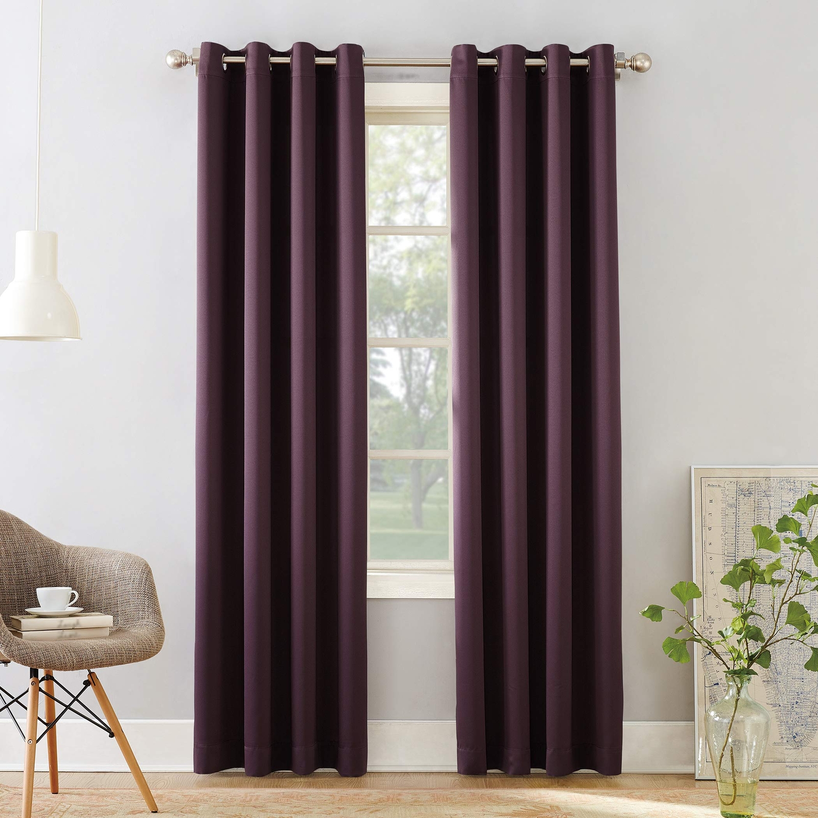 Sun Zero Barrow Grommet Blackout Curtain Single Panel Energy Efficient  