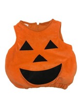 Baby Pumpkin Halloween Costume Plush Boys Girls Unisex 0-9 Months EUC