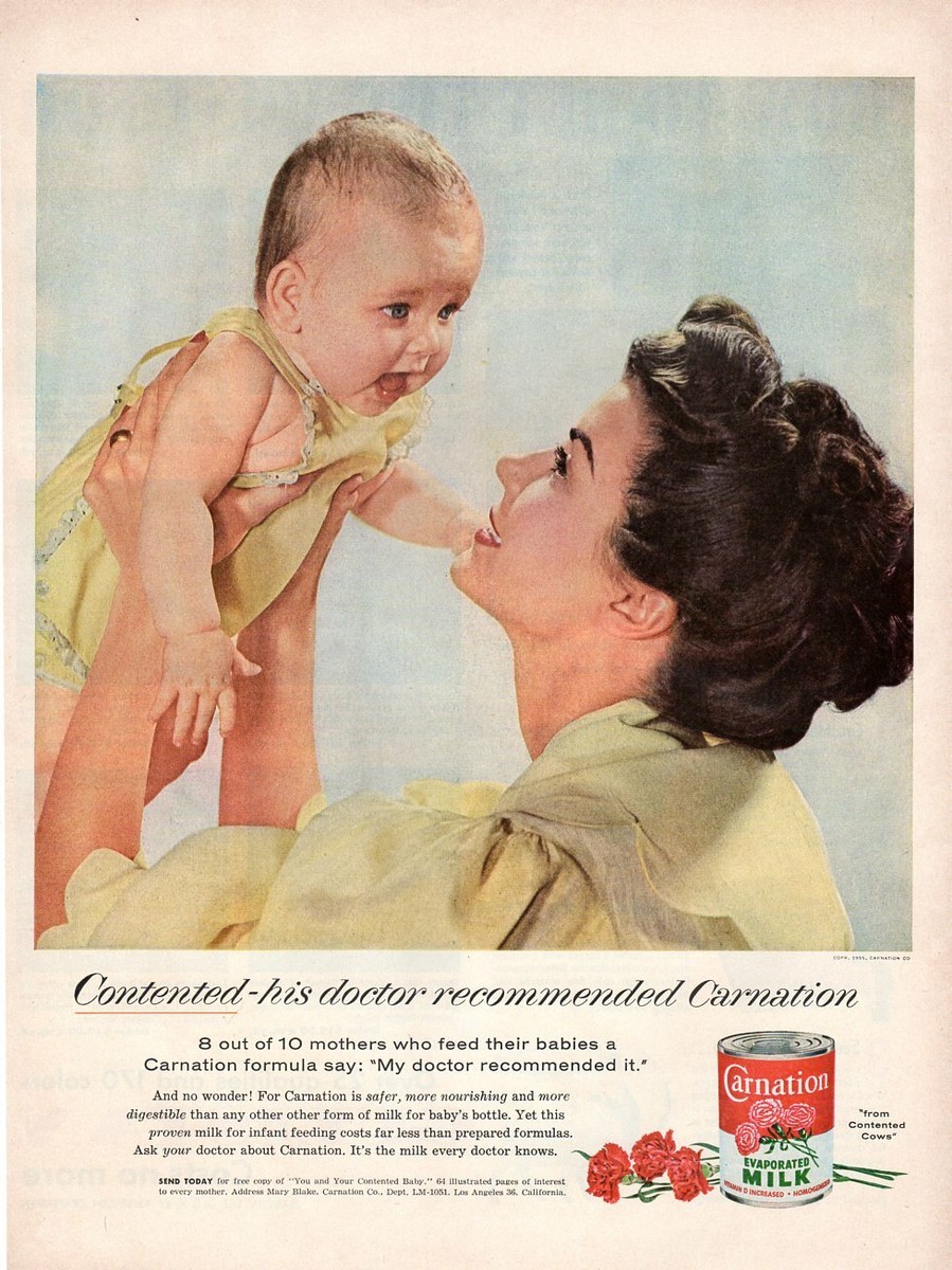 Panneau Publicitaire Vintage Carnation Milk - Reproduction Métal 8x12 Pouces - Déco Rétro Garage