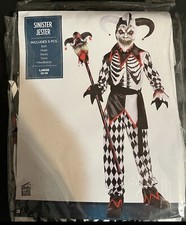 Sinister Jester Child Large Halloween Costume - Brand New