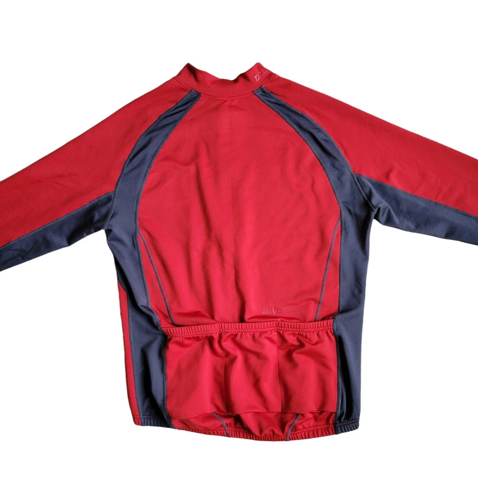 Novara Ciclismo Bicicleta Chaqueta Cárdigan Suéter Hombres L Bolsillos con Cremallera Rojo Gris Talla Grande. Foto 3 de 4