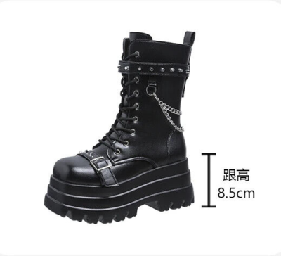 Rave Boots FQLGJMY Women's Gothic Chunky Platform Wedges Ankle