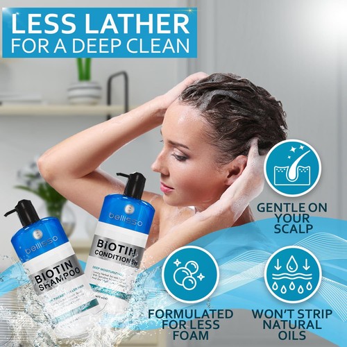 Biotin Shampoo and Conditioner Set - Sulfate and Paraben Free Treatment for M... - Picture 4 of 7
