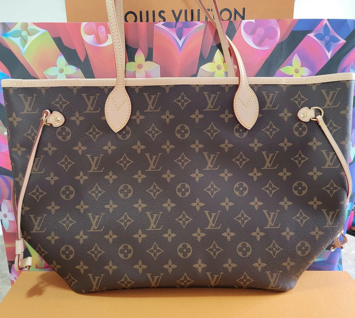 louis vuitton neverfull mm monogram bags handbags purse cherry