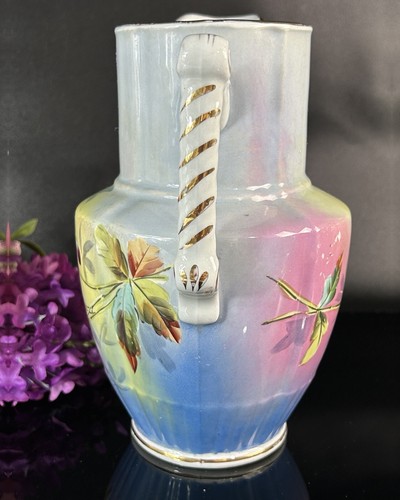 Antique W H Grindley Pearlware Pitcher/Jug Floral Handpainted 7.75” England - Picture 6 of 24