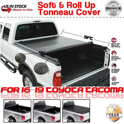 5ft Vinyl Soft Roll Up Tonneau Cover For 2016 2019 Toyota Tacoma Sr5 Truck Bed Car Truck Exterior Parts Auto Parts Accessories