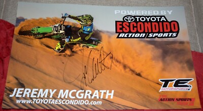 JEREMY McGRATH #2 Signed TOYOTA ESCONDIDO Kawasaki Poster