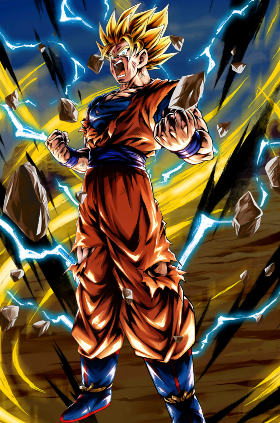 Dragon Ball Poster Goku SSJ2 Powering up 12inx18in Free Shipping