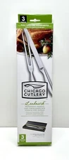 Chicago Cutlery Landmark 3 Piece Stainless Steel Fork/Knife Carving Set 2007 NEW