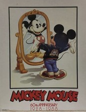 Vintage 60th Anniversary Of Mickey Mouse Poster Picture Walt Disney Co NIP