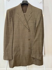 VTG Canali Surreys Suit Men's 58L W42 Brown Wool 2 Piece Italy Blazer Pants