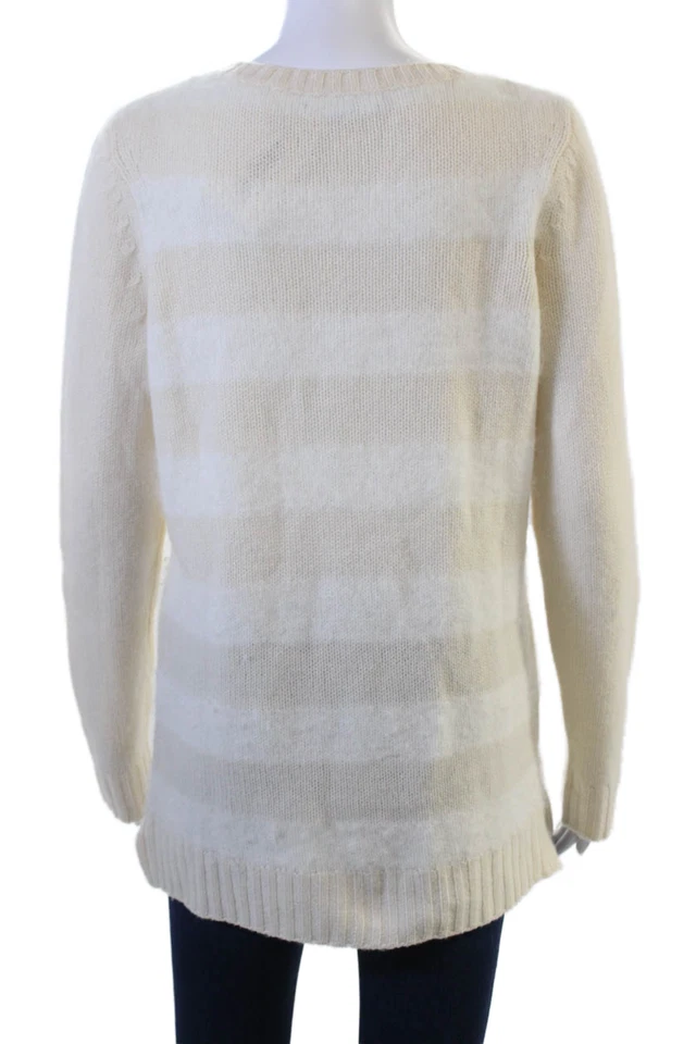 Christopher Fischer Women Pullover Striped Cashmere Crewneck Sweater Size M - Image 3 of 4
