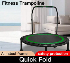 40"Fitness Trampoline Foldable Indoor Exercise Trampoline With Adjustable Handle