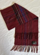 VTG V.Fraas Cashmink Fringe Trim Scarf Acrylic Neck Wrap Cozy Knit Burgundy Gift