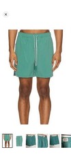 MARINE LAYER- Resort 4 Way Stretch Swim Trunk in Deep Sea Side Stripe Size S