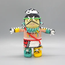 NATIVE AMERICAN BEADWORK-BEADED EAGLE DANCER KACHINA by FERRELL ZEENA-HOPI