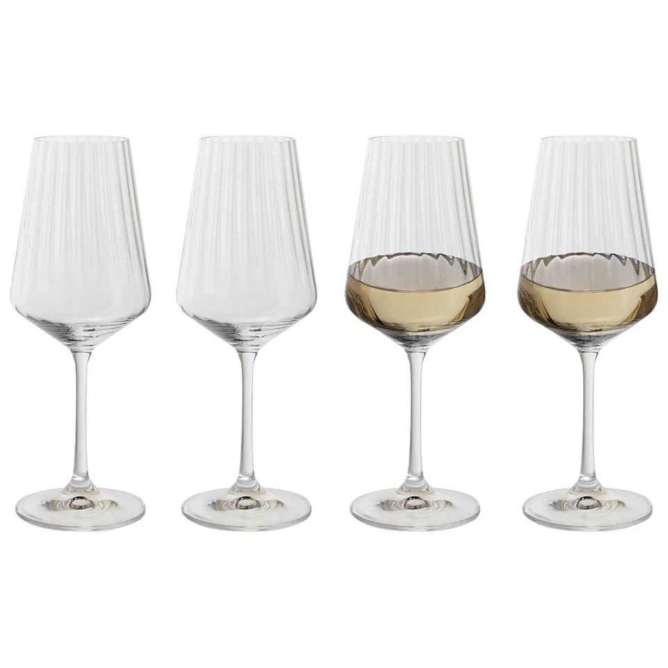 Dartington White Wine Glasses Cheers! Optic Set of 4 — 第 2/4 张图片