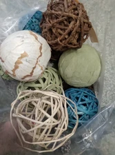 12pcs Wicker Rattan Balls Decor Balls for Vase Centerpiece Bowls Earthy Tones