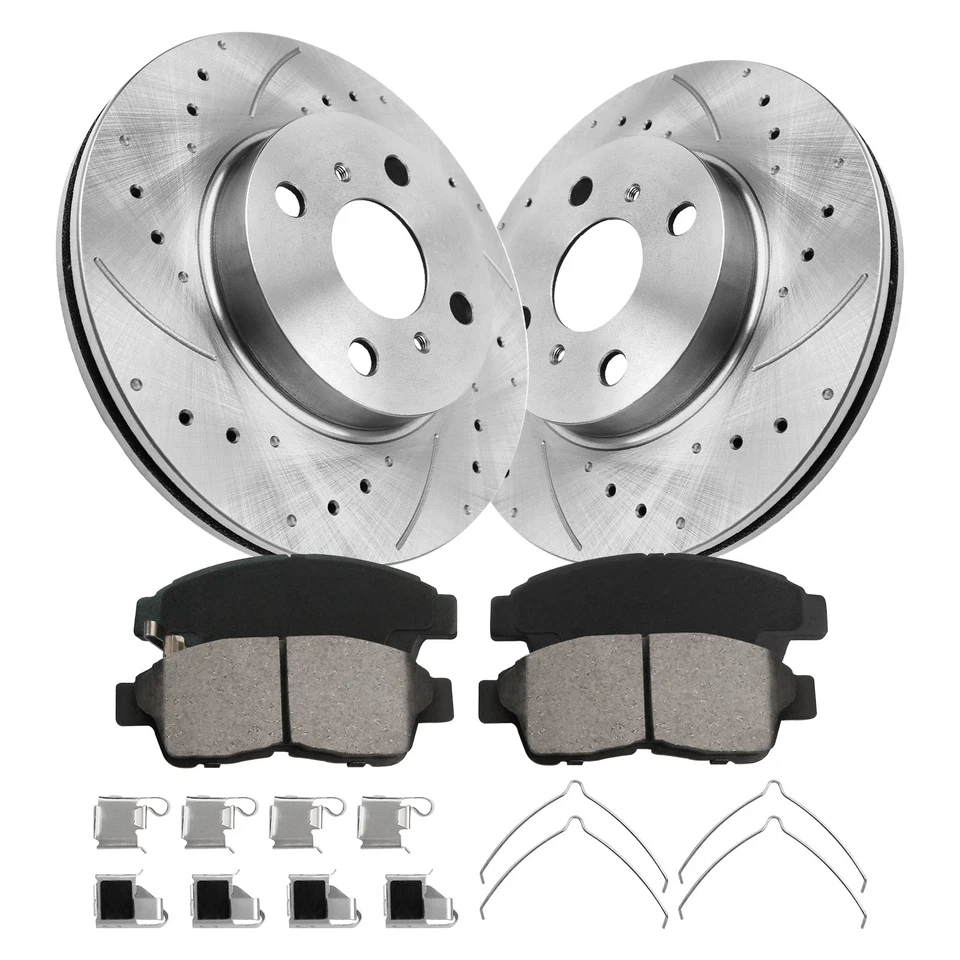 Front Brake Rotor & Ceramic Pad For 1993 1994 1995 1996 1997 Toyota Corolla Foto 4 de 4