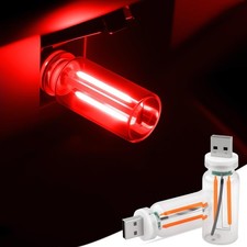 2 PCS Car USB Lights, Plug-in Retro Atmosphere Lamp with Touch red