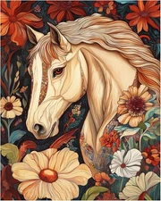 Horse Paint by Numbers Kit for Adults, Horse Paint by Number for Adult, Beginner