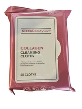Global Beauty Care Collagen Cleansing Cloths Make Up Wipes 25 Count