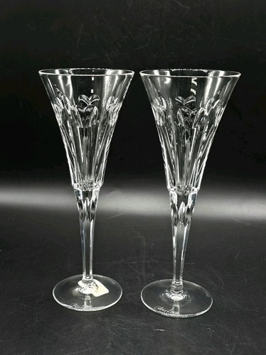 2 Waterford Millennium Series LOVE Hearts Champagne Crystal Flutes Signed Dated - Bild 4 von 21