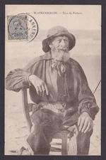 Vintage postcard, National costume, Belgium, Blankenberge Fisherman