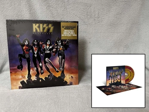 Destroyer • Kiss • NEW/SEALED Metallic Gold Purple Fire Colored Vinyl LP Record