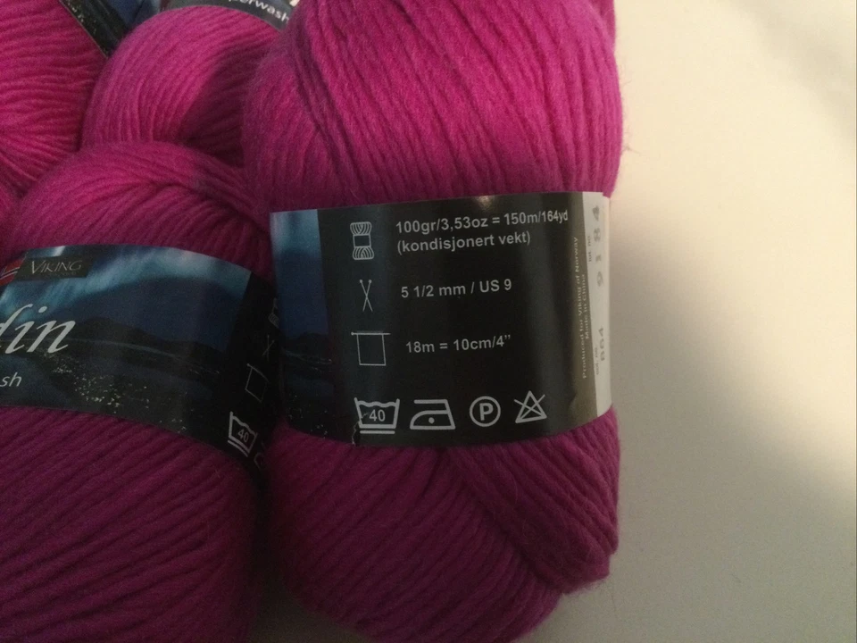 Viking Odin Superwash Wool Yarn 100% Pure Norway 100g 3.53 Oz 164 Yards 7 Skeins - Image 4 of 4