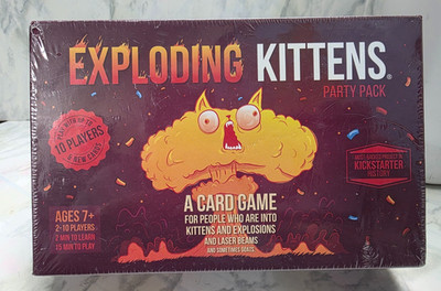 EXPLODING KITTENS (Party Pack) 2-10 Players Card Game, Ages 7+, New & Sealed