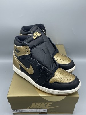 Nike Air Jordan 1 Retro High OG Black Goldmetallic EU 38,5 Schwarz Gold Neu OVP