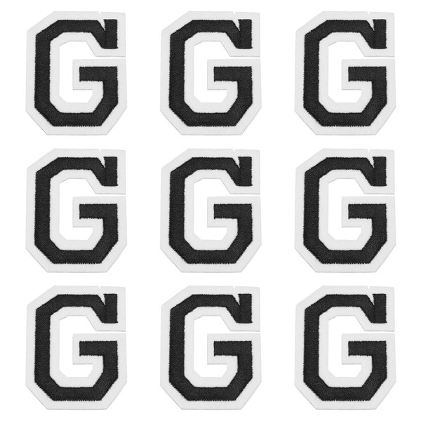 "BüGelbuchstaben AufnäHer 9 StüCk 2\"/5Cm Alphabet G Applikation(Schwarz)"-image