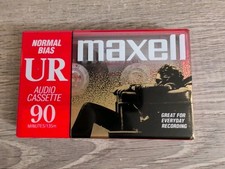 Maxell UR 90 Minute Blank Audio Cassette Tapes Normal Bias New Sealed Studio