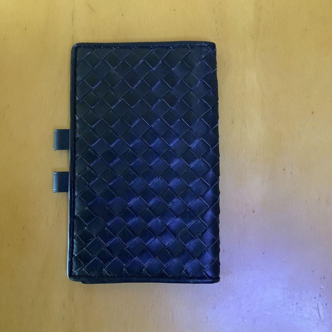 BOTTEGA VENETA Intrecciato Notebook Cover Black Leather Height 17cm Width 10.5cm thumbnail 3