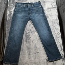 Levis 505 Jeans Mens 36x30 Blue Medium Wash Straight Leg Zip Fly Denim Pants