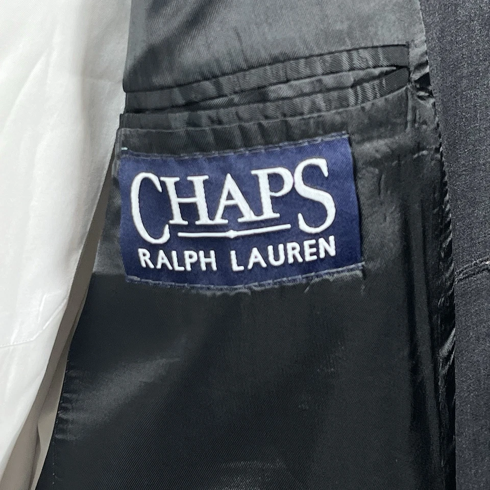 CHAPS RALPH LAUREN Mens 44R Gray Wool Cashmere Blazer Sport Coat Suit Jacket - Image 3 of 4