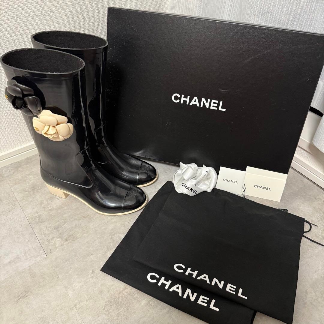 CHANEL 長靴 36 CHANELラバーブーツ36
