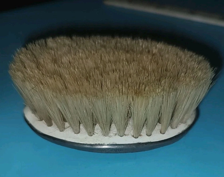 Marca de fabricante de cepillos de plata esterlina Webster Company vintage sin monograma 3x2" Foto 3 de 4