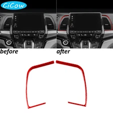 Red Carbon Fiber Central Air Vent Outlet Cover Trim For Honda Odyssey 2018-2025