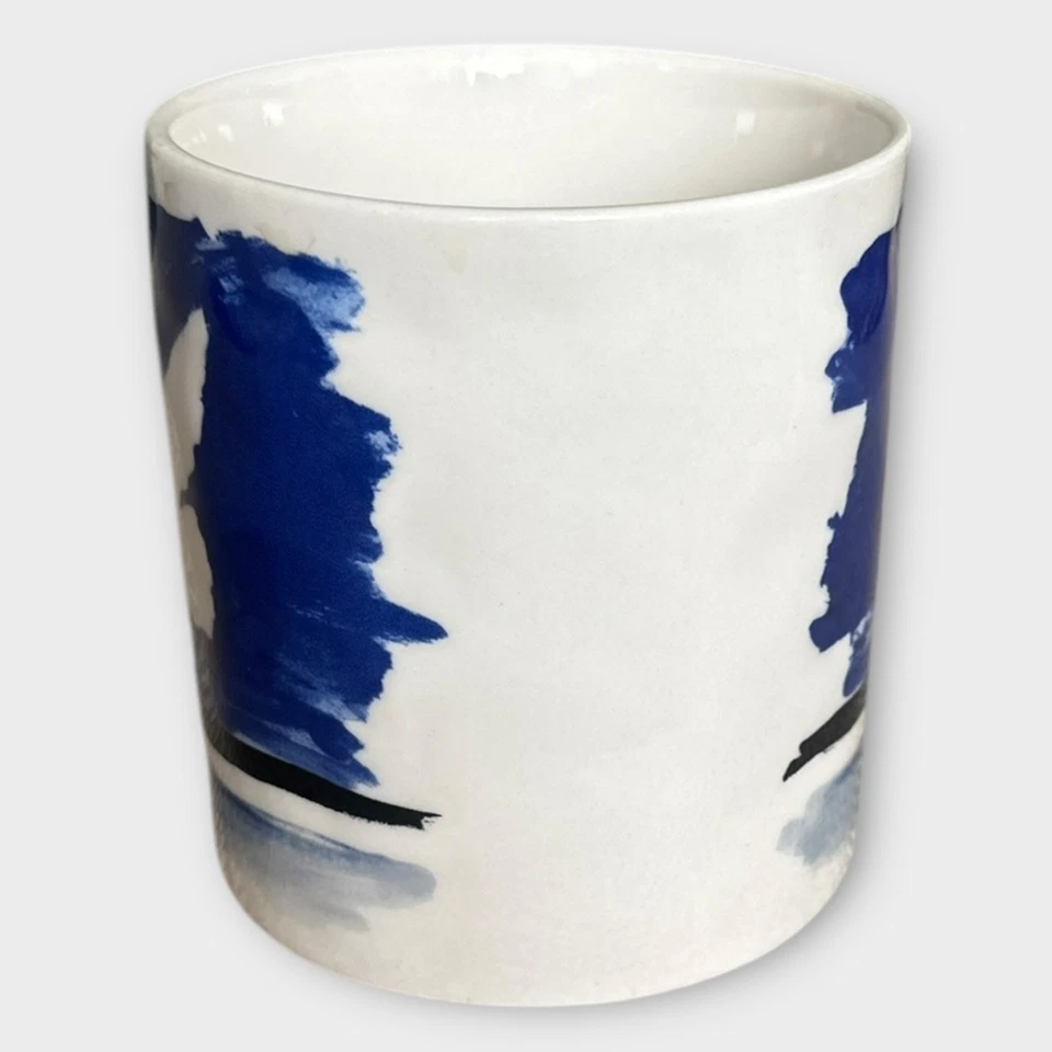 Taza de té café Anthropologie taza Magique Dove pájaro melange azul negro blanco Foto 3 de 4