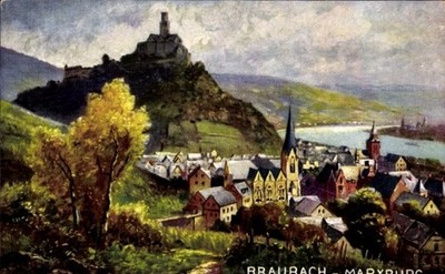 Künstler Ak Braubach, Ortschaft, Marksburg, F. E. D. Serie 307 - 5063783