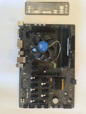 GIGABYTE GA-B250-FINTECH Intel MB + CPU + 4GB   TESTED