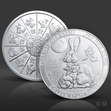 1 oz Year of the Rabbit Silver Round .999 Fine Silver Bullion 103.38 per troy oz