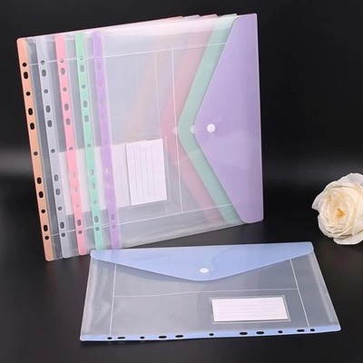 Ordner Taschen Transparent Datei Organizer Loseblatt Akten Tasche Zufällige Farbe