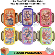 (LEER) One Piece TCG TS-02 Mini Tin Set Vol.2 Asian Limited Set of 6 Mini Tins